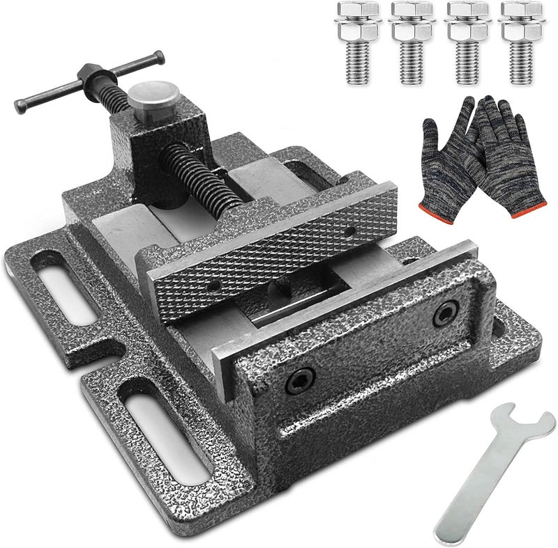 MYTEC Heavy Duty Vice for Drill Press, 5.0" Black, Quick Release Workbench Industrial Vise Clamp, High-grade cast steel Bench Clamp - Image 1